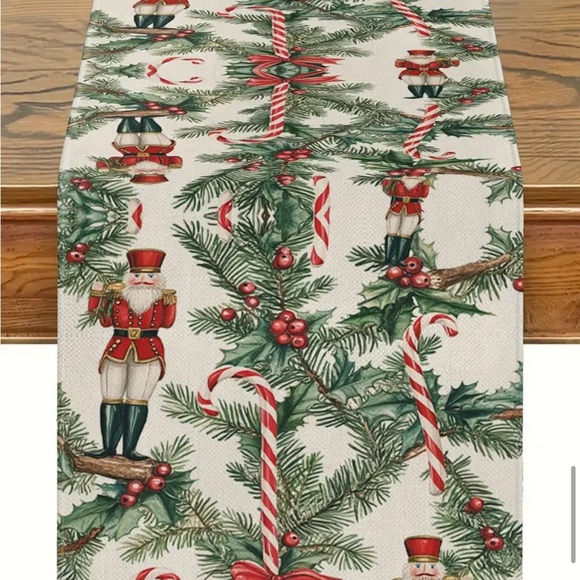 Vintage look Christmas nutcracker Santa Table Runner 13X72  Holiday Decor candy - Picture 6 of 7
